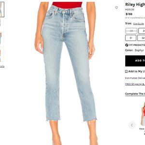 AGOLDE Riley High Rise Straight Crop